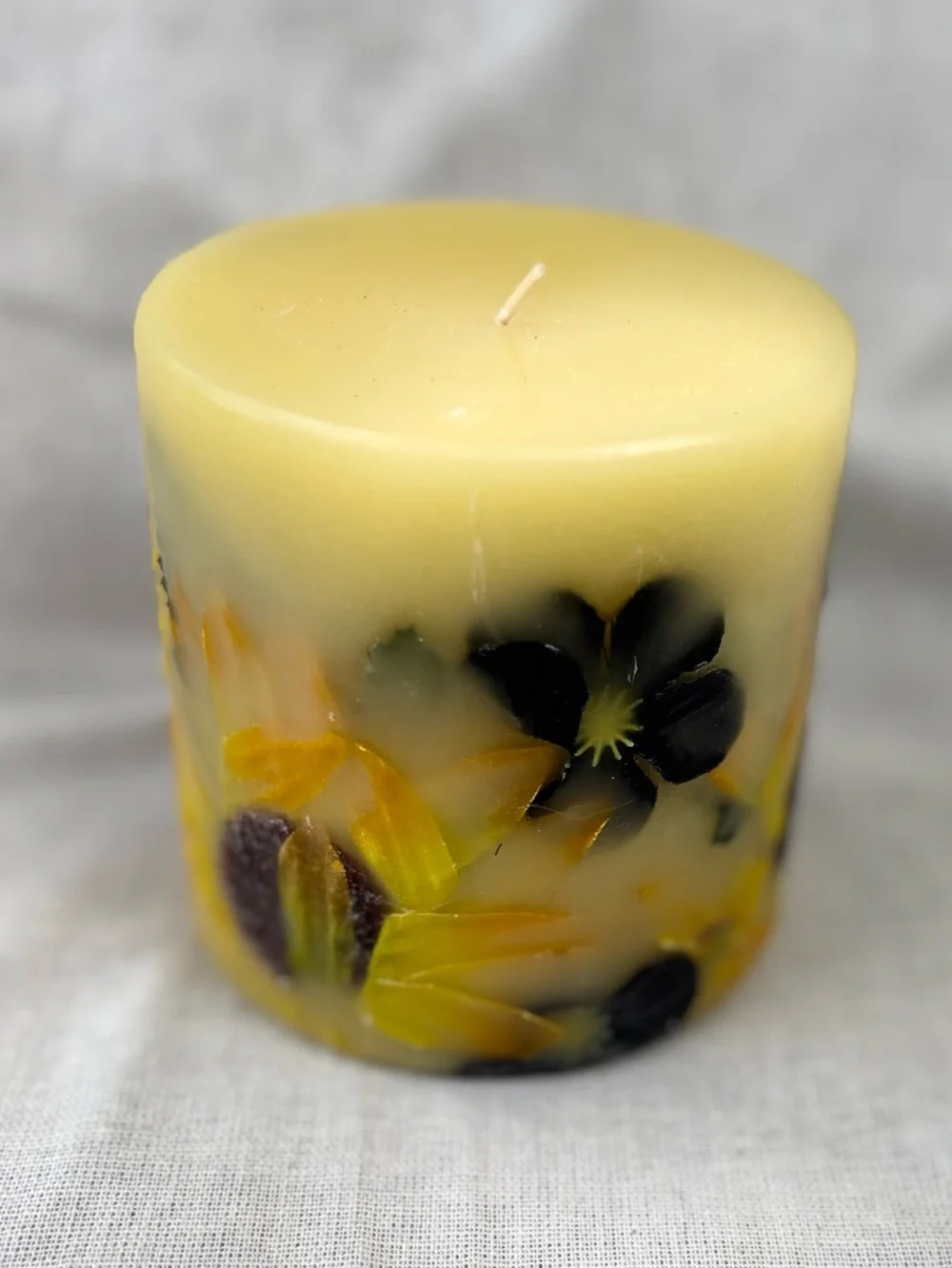 NEW Habersham Candle Botanical Pillar Candle Sunflower Lemon Vanilla 3.5 x 4